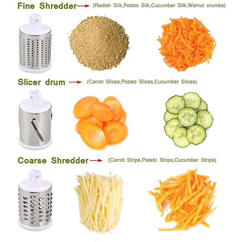 SpinSlice 3-in-1 Rotary Veggie Slicer & Cheese Grater